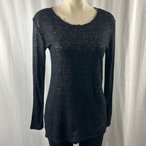 Rails Black Burnout Crewneck Long Sleeve Shirt M